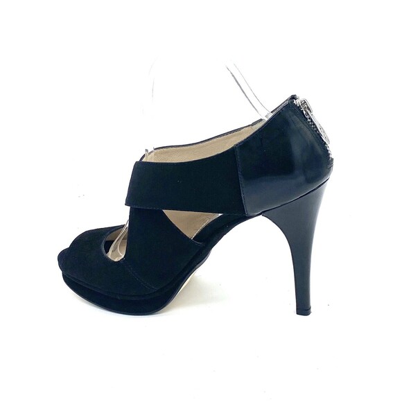 Michael Kors Women's Black Elena Suede Cross Strap Peep Toe Pumps AF12E Size 9M - Picture 5 of 15